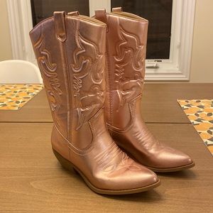 Brand New Rose Gold Cowboy Boots!!!